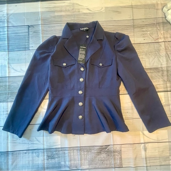 Scarlet Darkness Medium Jacket / Blouse in Navy Blue NWT - Picture 1 of 7